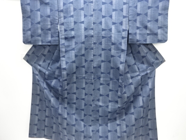 JAPANESE KIMONO / ANTIQUE KIMONO / SILK / TOKAMACHI TSUMUGI / WOVEN GEOMETRIC